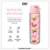 Leak Proof Slim Water Bottle, Recyclon, Butterfly, 18oz