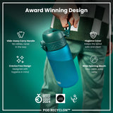 Leak Proof Kids Water Bottle, Recyclon, Aqua, 12oz