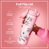Leak Proof Slim Thermal Steel Water Bottle, Insulated, Koala, 17oz