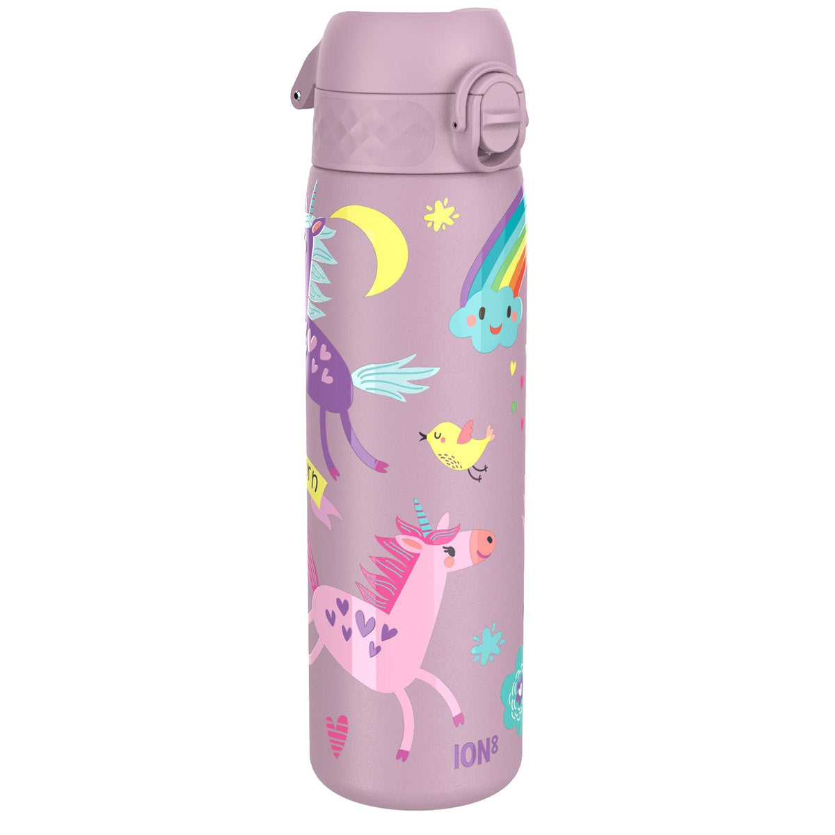 Leak Proof Slim Water Bottle, Stainless Steel, Unicorns, 20oz
