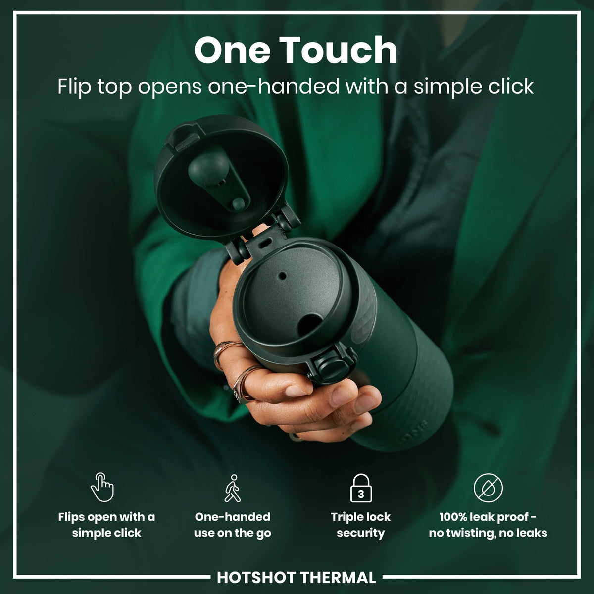 Insulated Steel, Travel Mug, Dark Green, 12oz