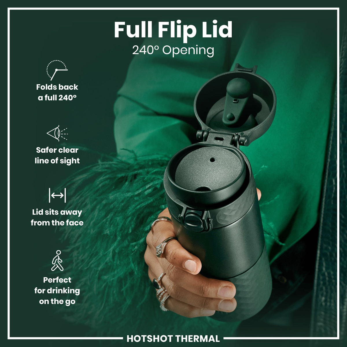 Insulated Steel, Travel Mug, Dark Green, 12oz