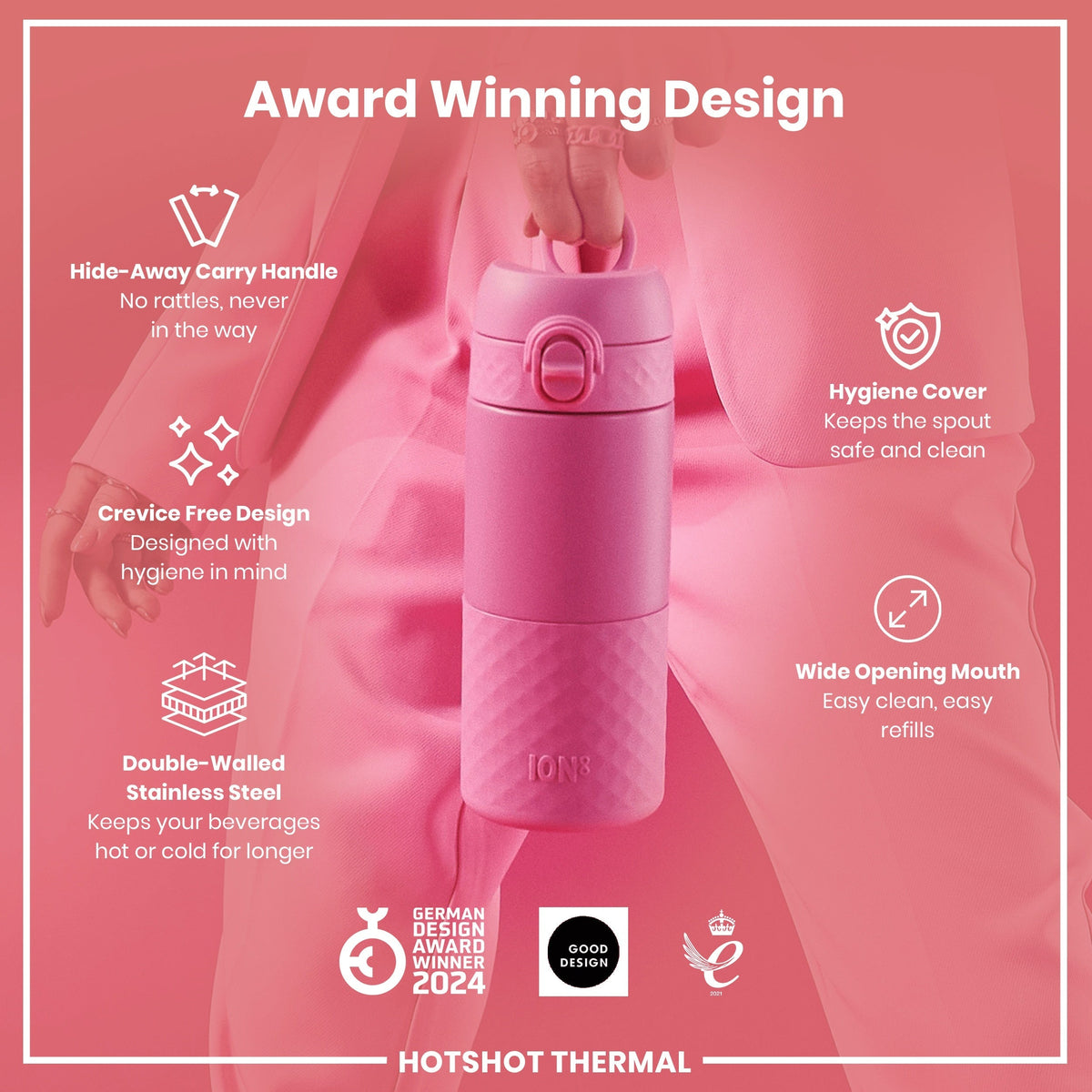 Insulated Steel, Travel Mug, Rose Bloom, 12oz