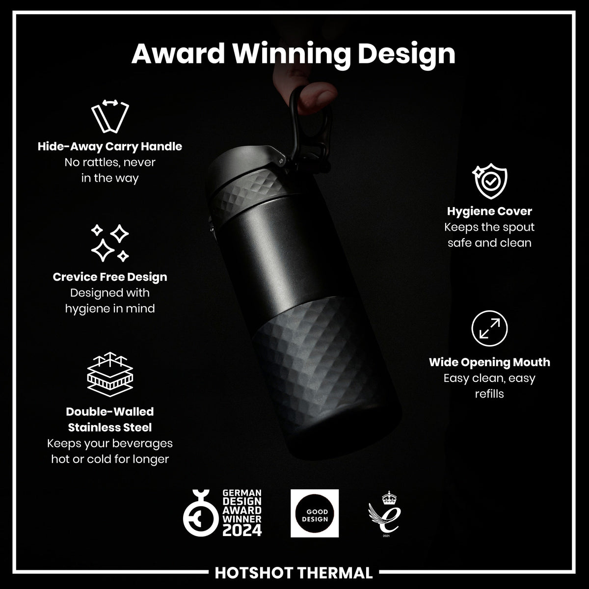 Insulated Steel, Travel Mug, Black, 12oz