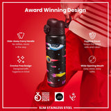 Leak Proof Slim Water Bottle, Stainless Steel, Spaceships, 20oz
