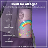 Leak Proof Slim Thermal Steel Water Bottle, Insulated, Unicorns, 17oz