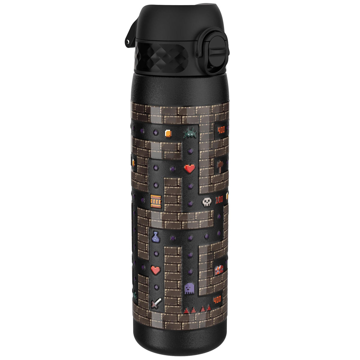 Leak Proof Slim Thermal Water Bottle, Insulated Steel, Gamer, 17oz