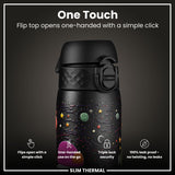 Leak Proof Slim Thermal Water Bottle, Insulated Steel, Spaceships, 17oz