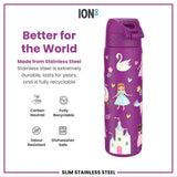 Leak Proof Slim Water Bottle, Stainless Steel, Princess, 20oz