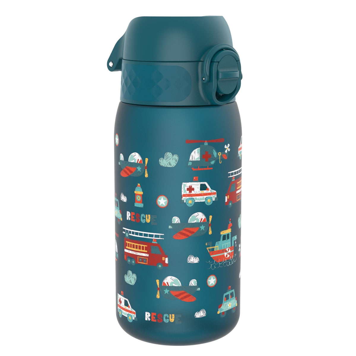Leak Proof Kids Water Bottle, Recyclon, Rescue Vehicles, 12oz