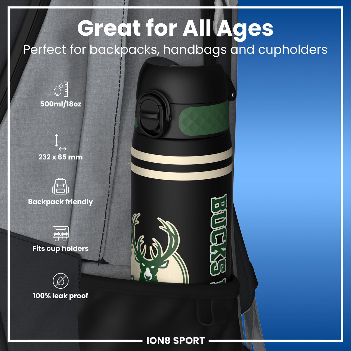 NBA x ION8, Recyclon, Milwaukee Bucks, 18oz