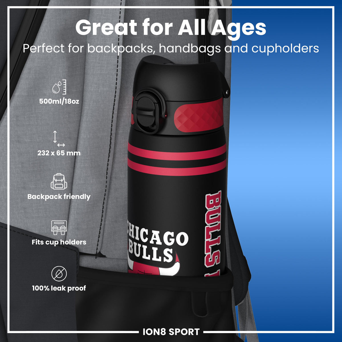 NBA x Ion8 Sports, Recyclon, Chicago Bulls, 18oz
