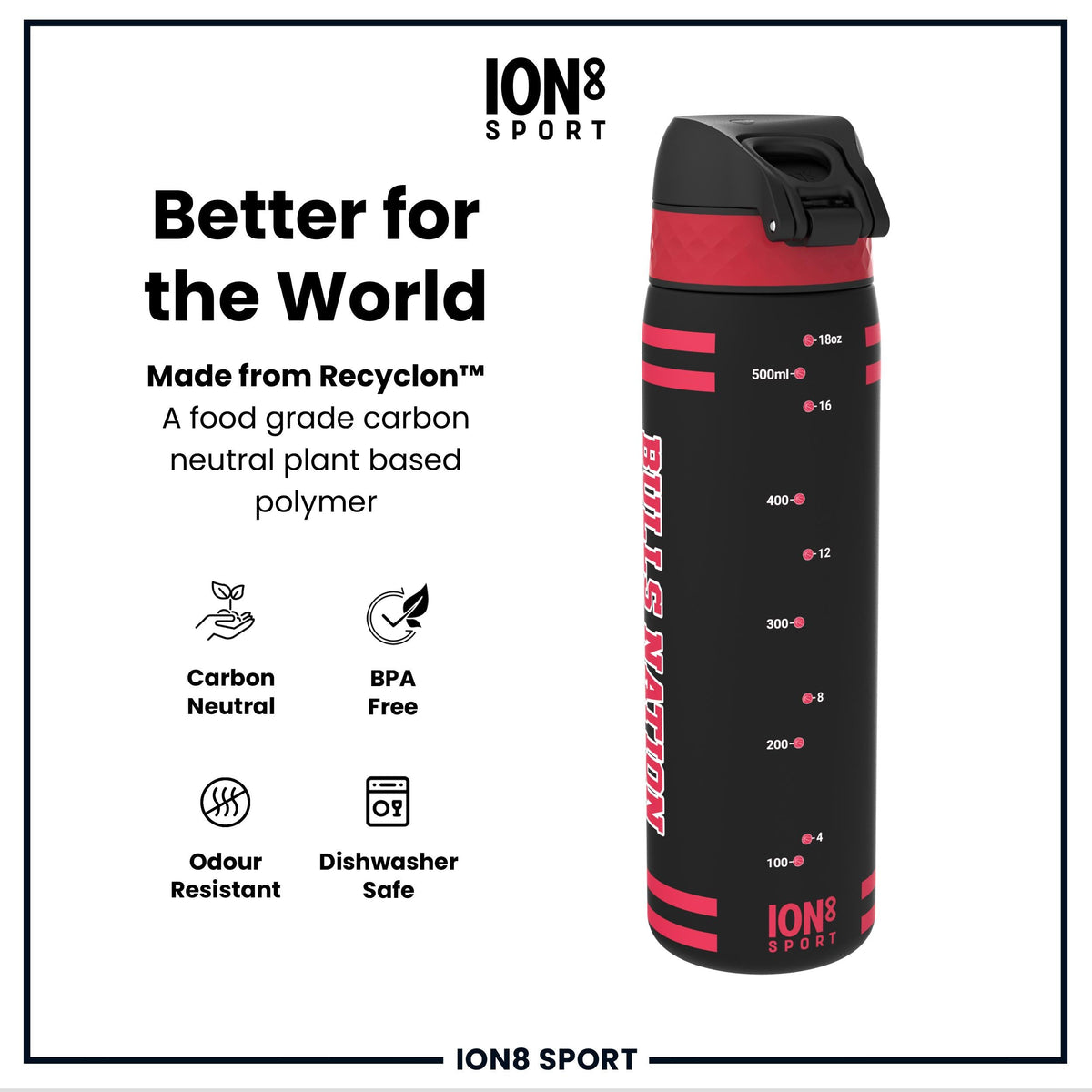 NBA x Ion8 Sports, Recyclon, Chicago Bulls, 18oz