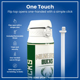 NBA x ION8, Insulated Steel Bottle, Milwaukee Bucks, 24oz