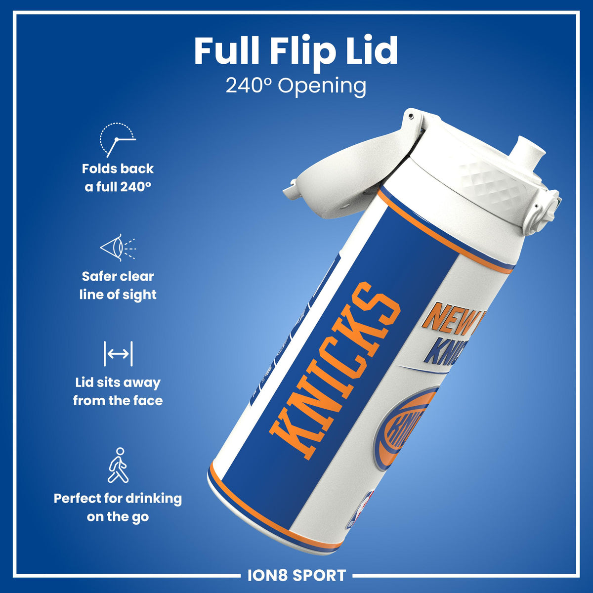 NBA x ION8, Insulated Steel Bottle, NY Knicks, 24oz
