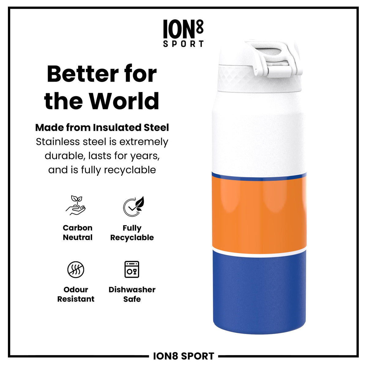NBA x ION8, Insulated Steel Bottle, NY Knicks, 24oz