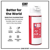 NBA x ION8, Insulated Steel Bottle, Atlanta Hawks, 24oz