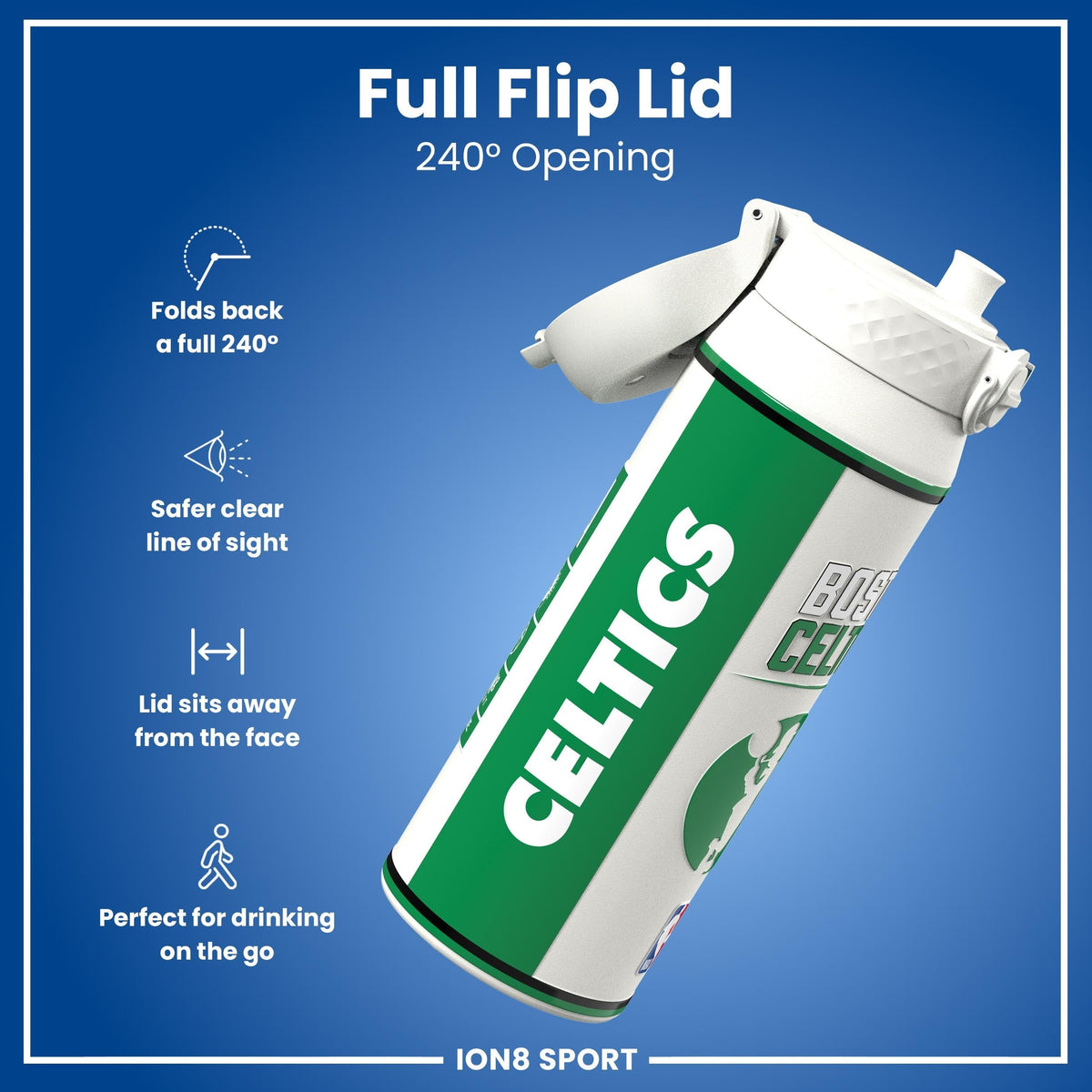 NBA x ION8, Insulated Steel Bottle, Boston Celtics, 24oz