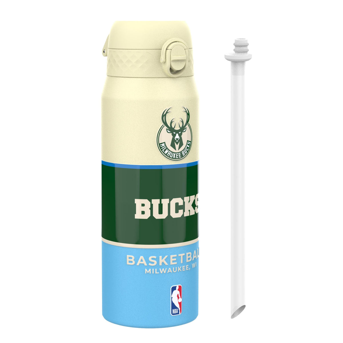 NBA x ION8, Insulated Steel Bottle, Milwaukee Bucks, 24oz
