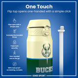 NBA x ION8, Insulated Steel Bottle, Milwaukee Bucks, 24oz