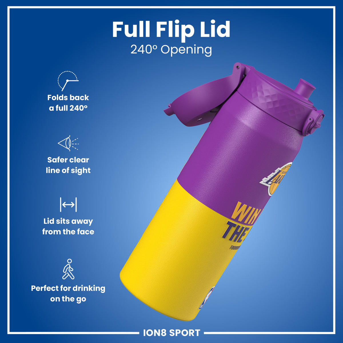 NBA x ION8, Insulated Steel Bottle, LA Lakers, 24oz