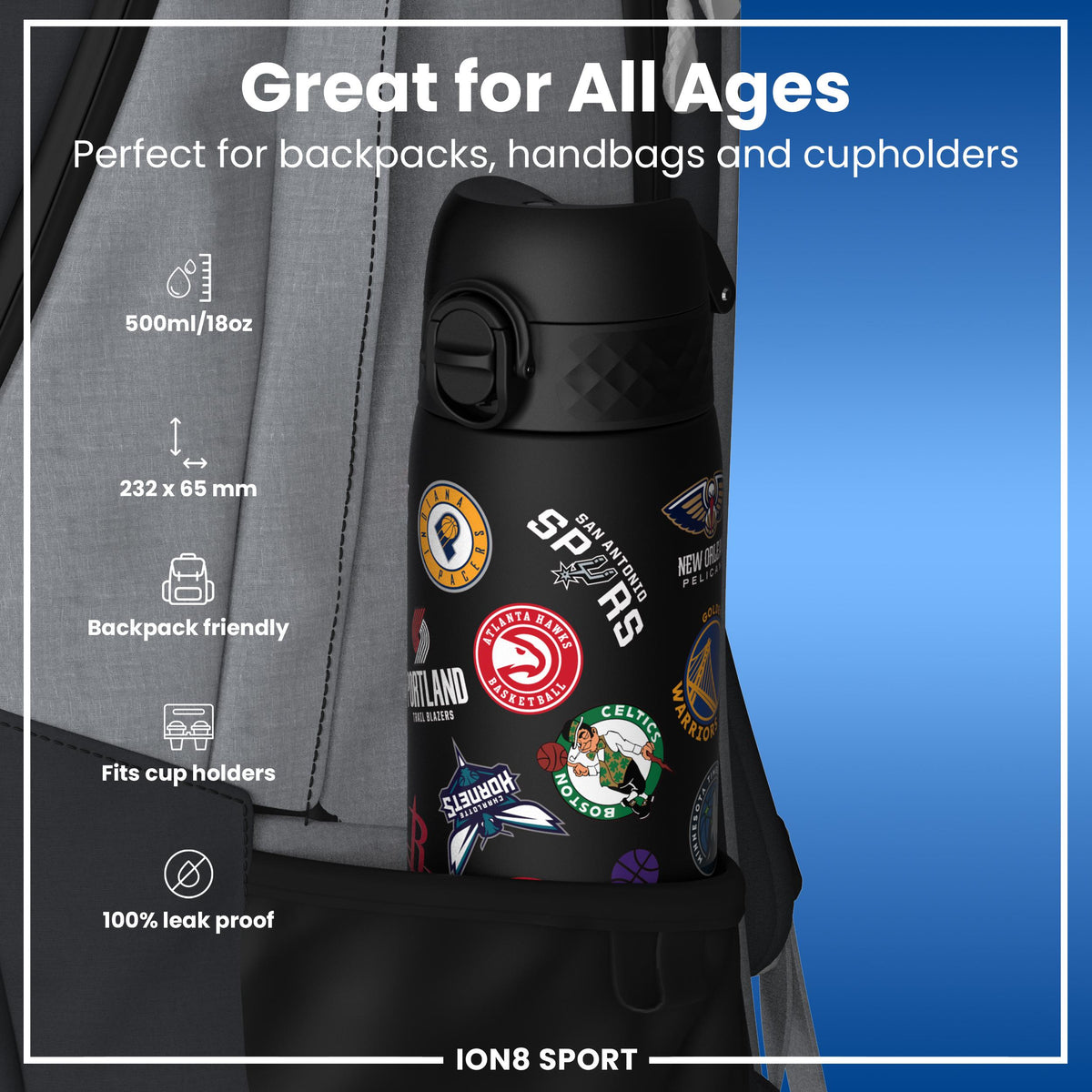 NBA x Ion8 Sports, Recyclon, Multi Teams, 18oz