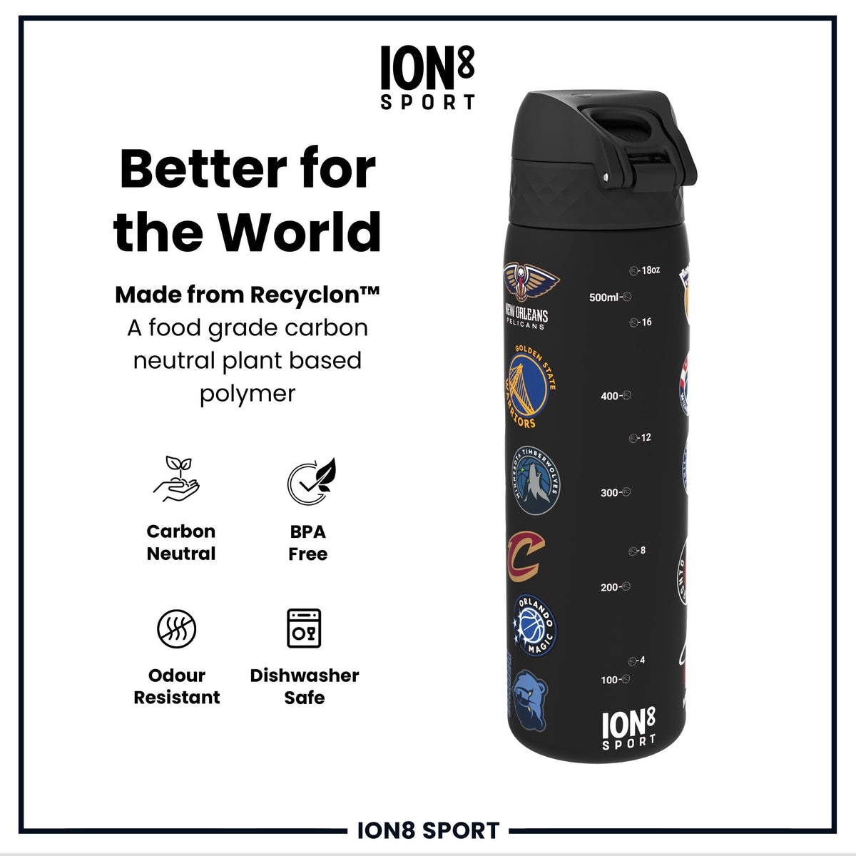 NBA x Ion8 Sports, Recyclon, Multi Teams, 18oz