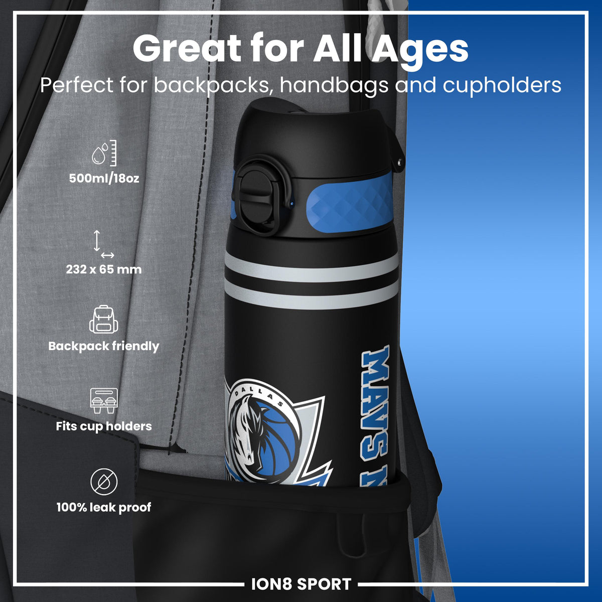 NBA x Ion8 Sports, Recyclon, Dallas Mavericks, 18oz