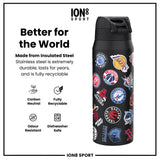 NBA x ION8, Insulated Steel Bottle, Multi Teams, 24oz