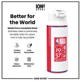 NBA x ION8, Insulated Steel Bottle, Detroit Pistons, 24oz