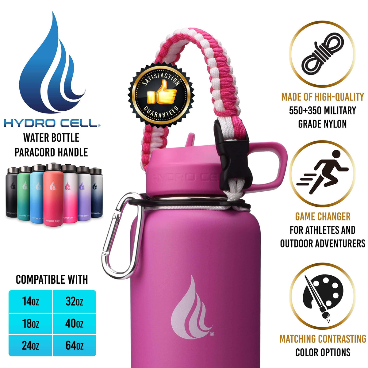 Fuchsia/White Paracord