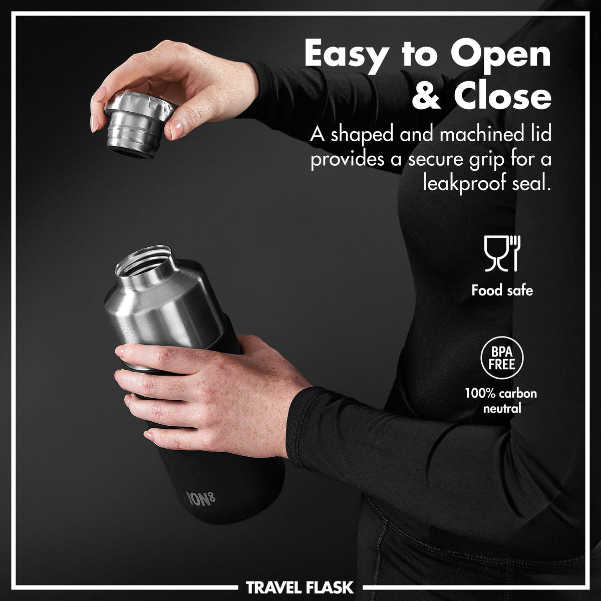 Luma Vacuum Insulated, Flask & Mug, Black, 24oz