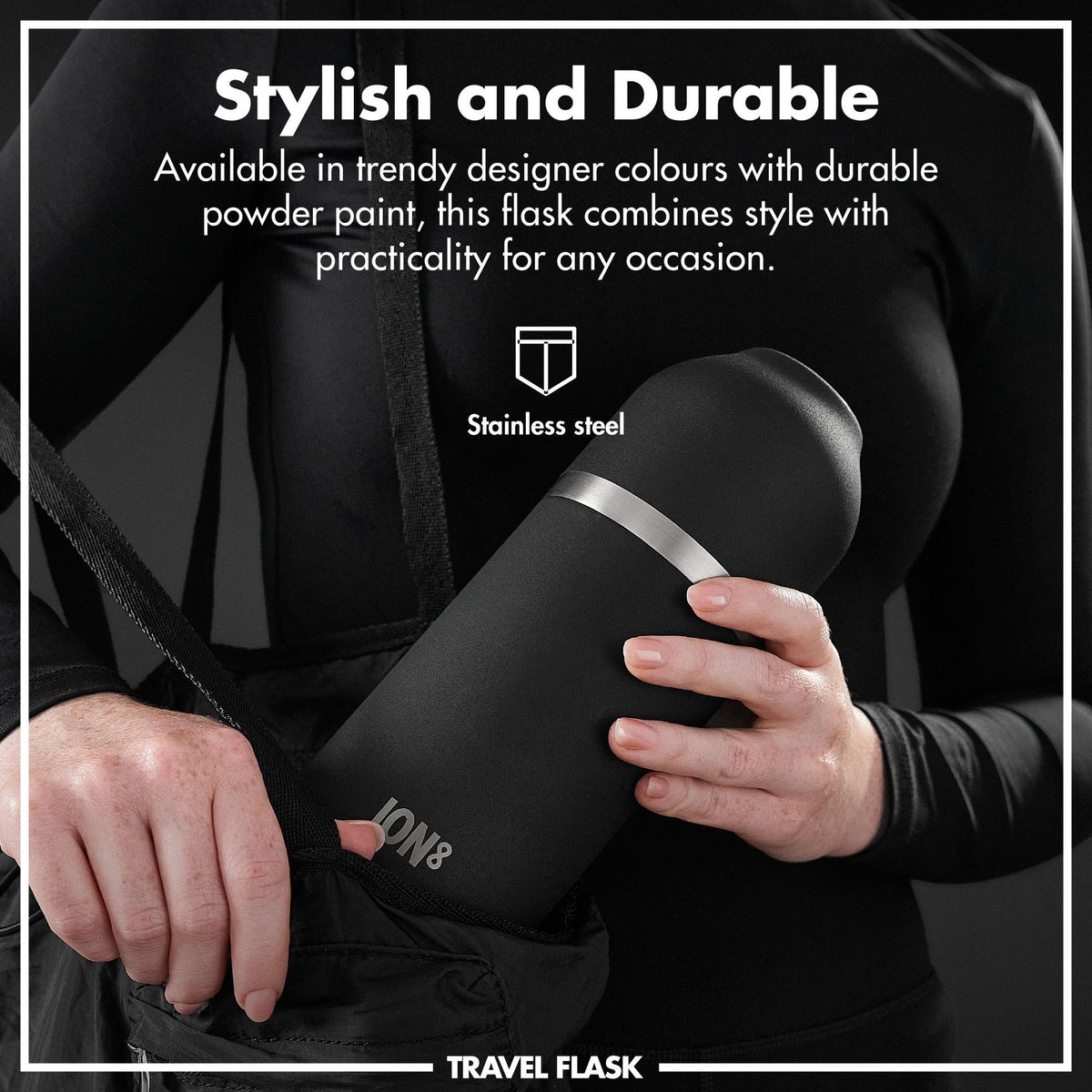 Luma Vacuum Insulated, Flask & Mug, Black, 24oz
