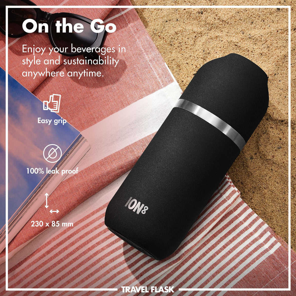 Luma Vacuum Insulated, Flask & Mug, Black, 24oz