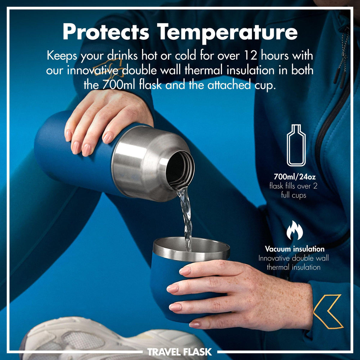 Luma Vacuum Insulated, Flask & Mug, Deep Teal, 24oz