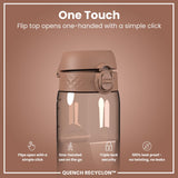 Leak Proof Water Bottle, Recyclon, Half-Cut, Mocha, 34oz