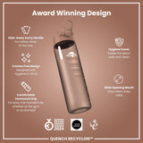 Leak Proof Water Bottle, Recyclon, Half-Cut, Mocha, 34oz