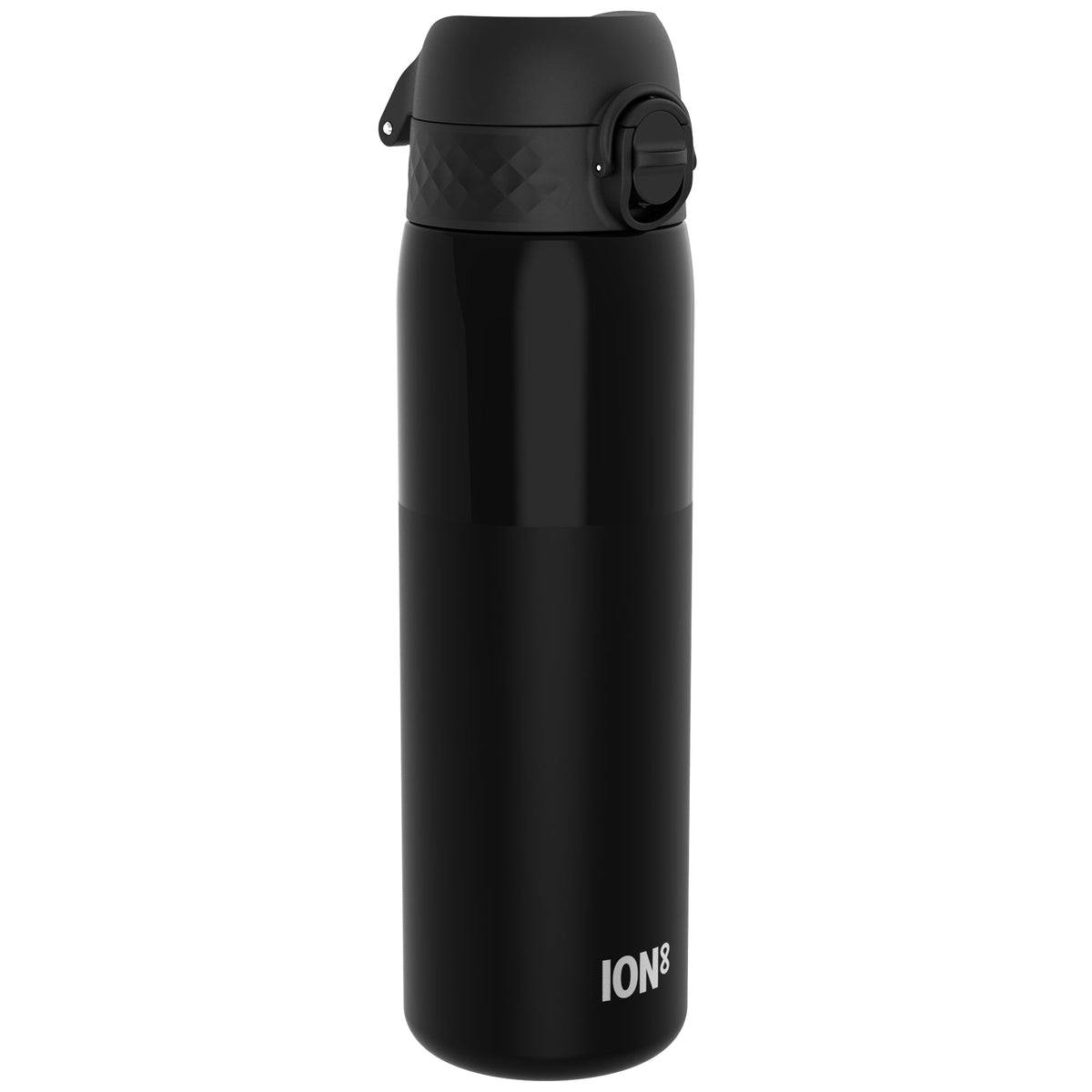 Leak Proof Slim Water Bottle, Recyclon, Half-Cut, Black, 18oz