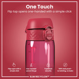 Leak Proof Slim Water Bottle, Recyclon, Half-Cut, Magenta, 18oz