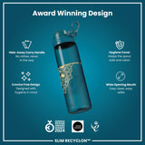 Leak Proof Slim Water Bottle, Recyclon, Half-Cut, Mandalas, 18oz