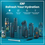 Leak Proof Water Bottle, Stainless Steel, Half-Cut, Teal, 40oz