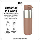 Leak Proof Water Bottle, Stainless Steel, Mocha, 40oz