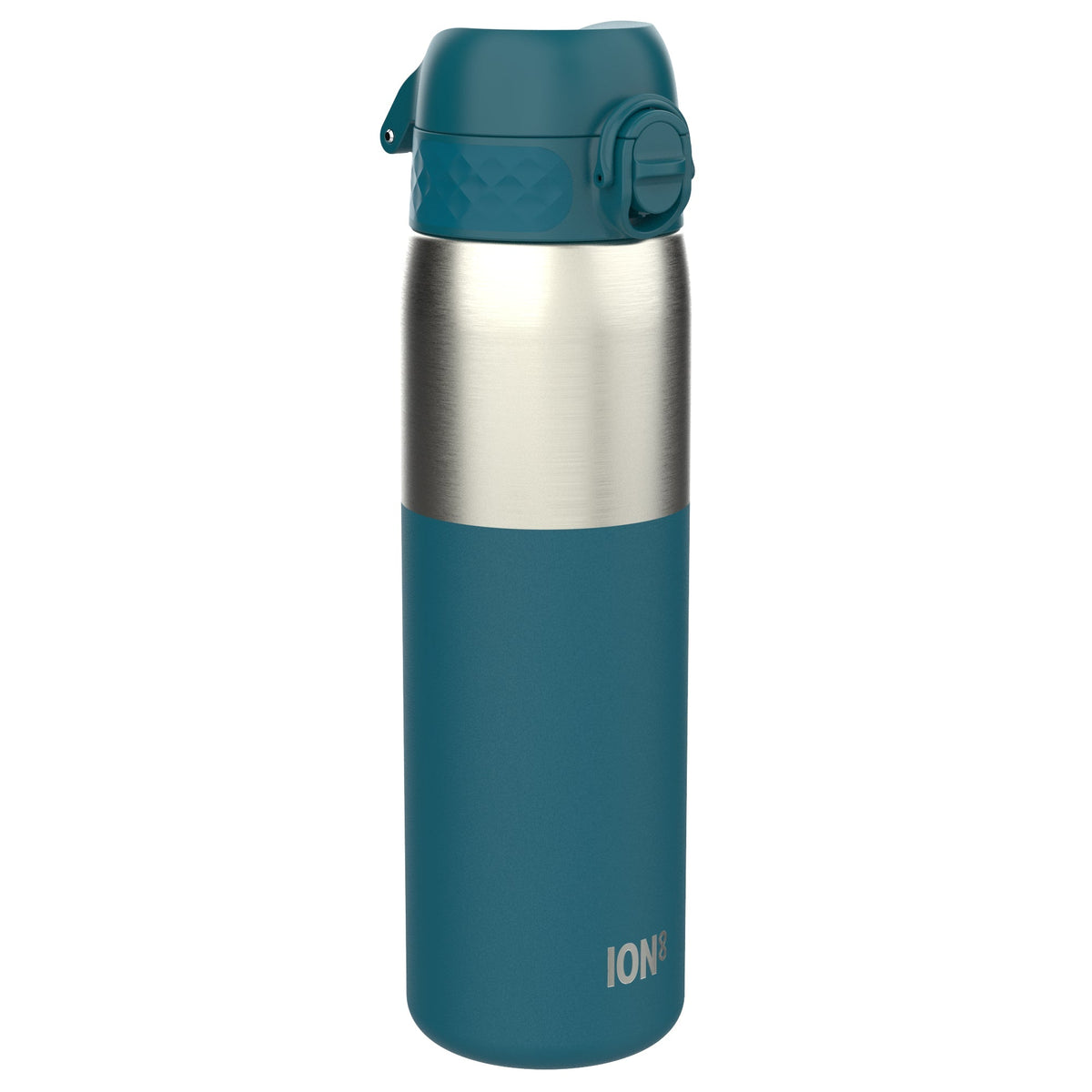 Leak Proof Slim Water Bottle, Stainless Steel, Half-Cut, Teal, 20oz