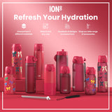 Leak Proof Slim Water Bottle, Stainless Steel, Half-Cut, Magenta, 20oz