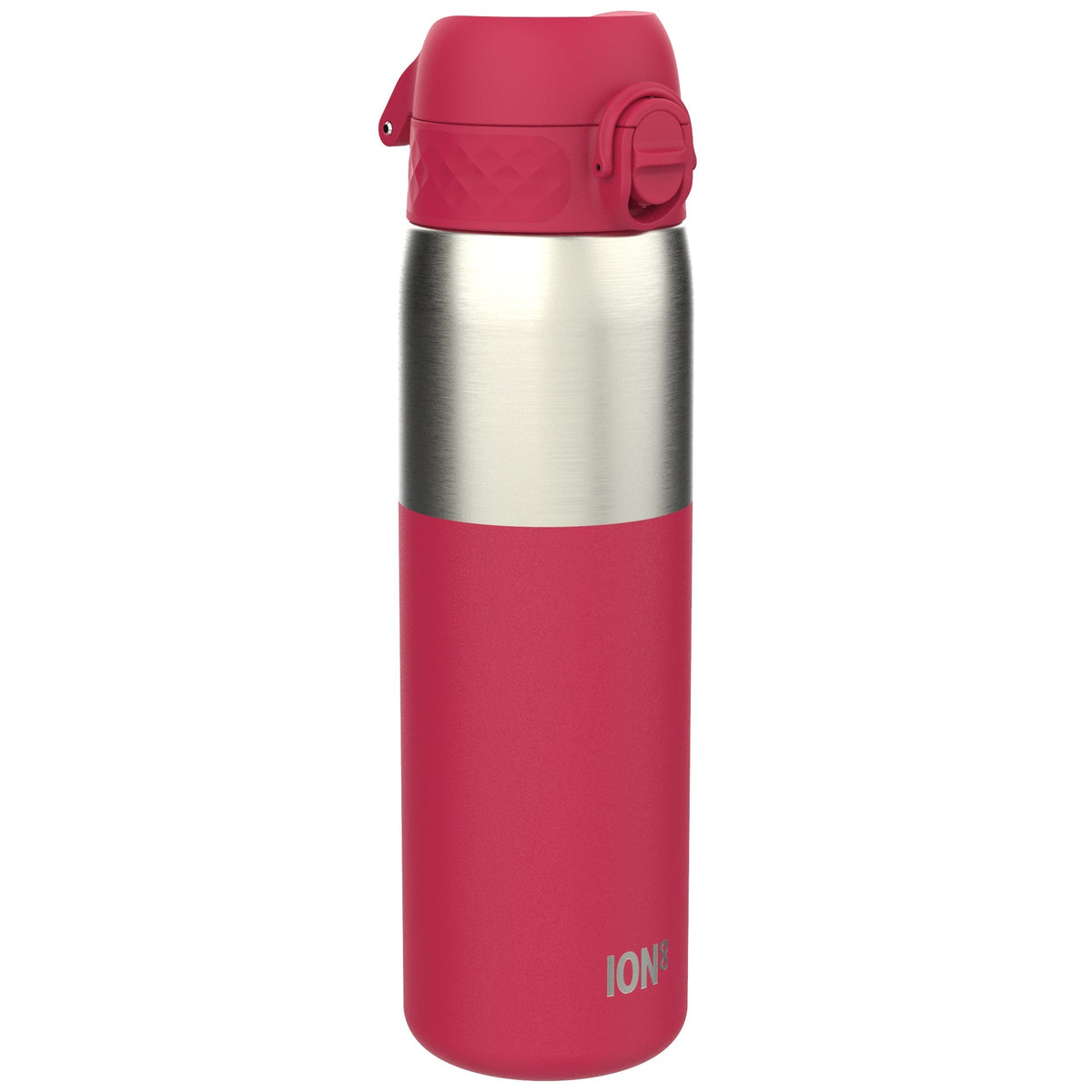 Leak Proof Slim Water Bottle, Stainless Steel, Half-Cut, Magenta, 20oz