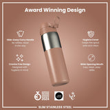 Leak Proof Slim Water Bottle, Stainless Steel, Mocha, 20oz