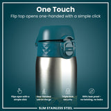 Leak Proof Slim Water Bottle, Stainless Steel, Half-Cut, Mandalas, 20oz