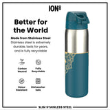 Leak Proof Slim Water Bottle, Stainless Steel, Half-Cut, Mandalas, 20oz