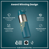Leak Proof Slim Water Bottle, Stainless Steel, Half-Cut, Mandalas, 20oz