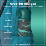 Leak Proof Slim Water Bottle, Stainless Steel, Camouflage, 20oz